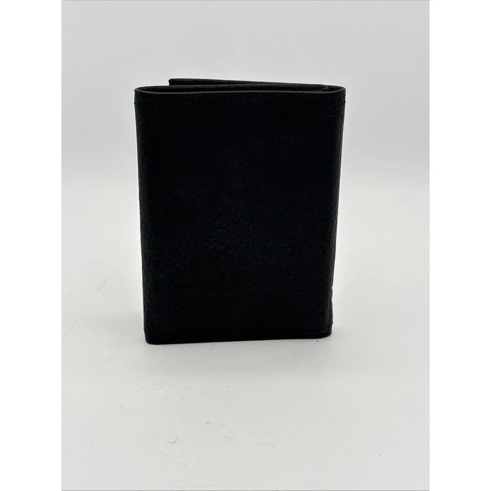 Vintage Rolf’s Men’s Black Leather Trifold Wallet Star Of David Original Box EUC